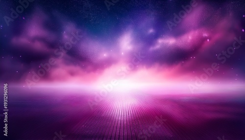 Empty Cosmic Background Blurred Dark Violet Sky Abstract Texture Defocused Pink Light Illustration Magical Space Banner Romantic Style