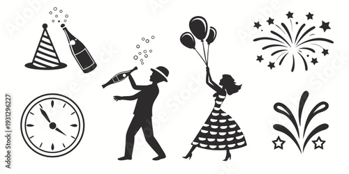 Celebration and festivity with various symbols and decorations