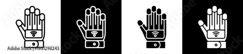 Mechanical Arm Icon In Flat Version On Black And White Background