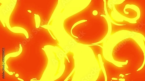 Dynamic cartoon fire flames animation with bright orange and yellow glow effect