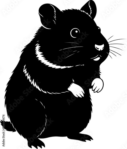 Hamster silhouette vector illustration