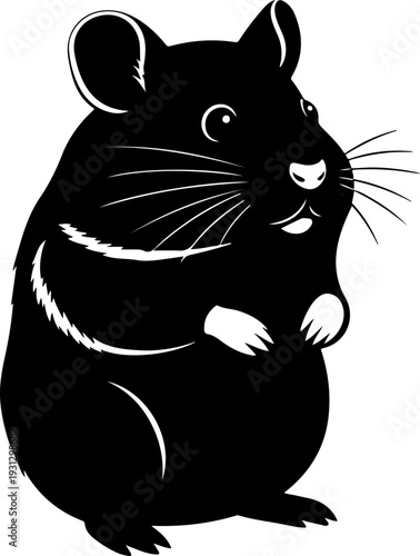 Hamster silhouette vector illustration