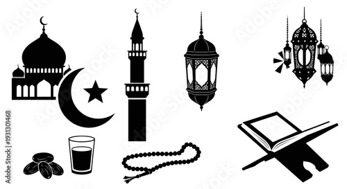 Six Black Silhouette Figures in Varied Postures and Interactions, Arranged in Two Rows on a Plain White Background, Depicting Human Gestures and Social Scenarios