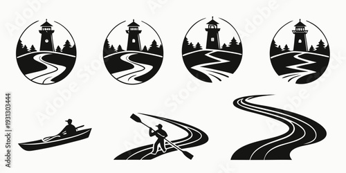 A serene journey through winding rivers and tranquil waters with various boats