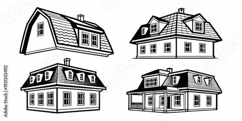 Four distinct house designs showcasing architectural diversity and creativity