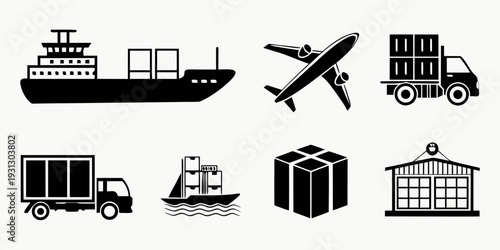 Illustration of various transportation and storage methods