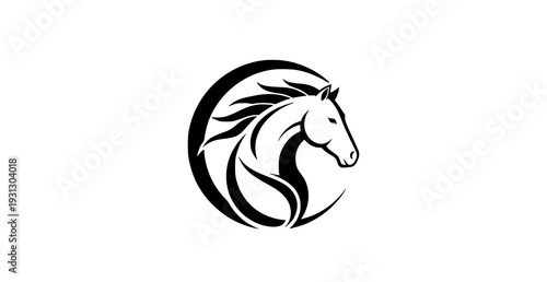 Abstract Horse Silhouette Logo Vector Elegant Wild Animal Brand Emblem