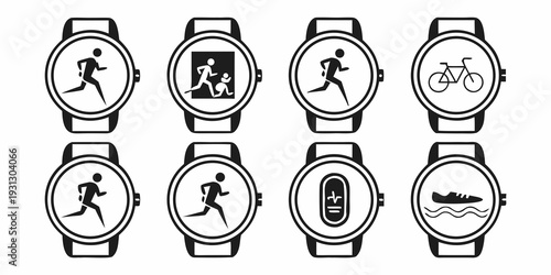 A collection of watches with various designs and features for different activities.