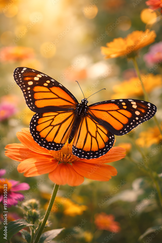 Obraz premium butterfly on a yellow flower