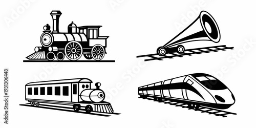 A diverse collection of trains showcasing various types and designs throughout history.
