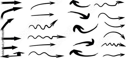 Hand drawn arrow vector graphics custom illustrations with hand drawn arrows