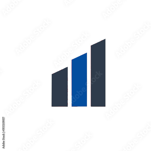 Modern skyscraper vector logo for real estate and architectural construction branding