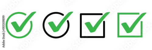  accept checkmark icons tick box checked. Approve symbol. Check mark icon vector design. Green and black check mark icon.