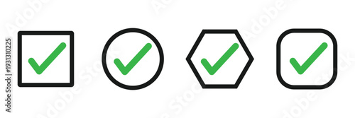  accept checkmark icons tick box checked. Approve symbol. Check mark icon vector design. Green and black check mark icon.