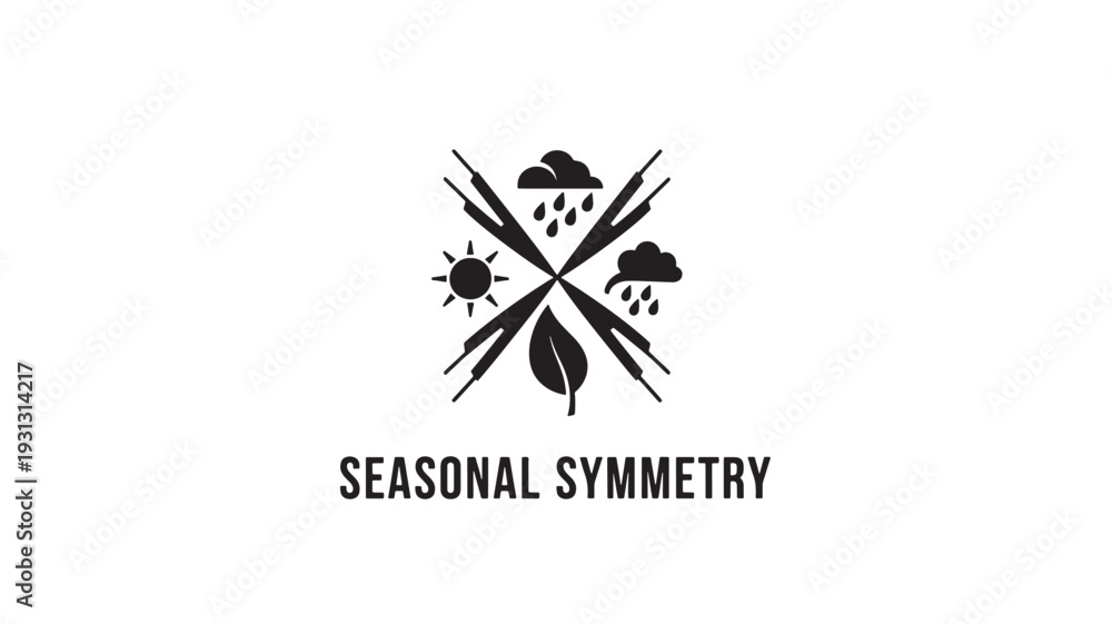 Obraz premium Elegant black and white geometric snowflake icon with symmetrical seasonal design, perfect for winter holiday logos, decorations, and vector templates with clean aesthetic.