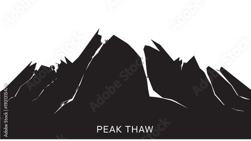 Striking  landscape featuring geometric snow-capped mountain peaks with thawing blue ice, evoking a serene yet dramatic mood ideal for nature, climate, and abstract design projects.