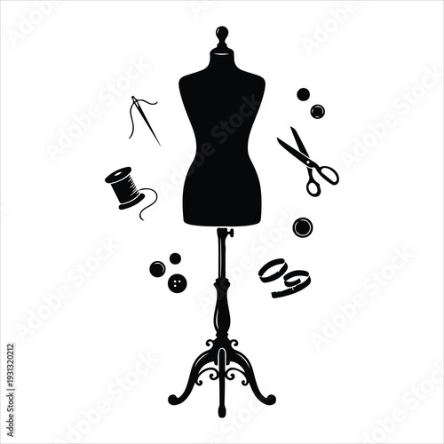 female mannequin isolated on black