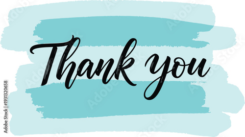 Vector graphic design element thank you message with abstract background