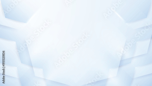 Minimal blue abstract background featuring layered polygon shapes and soft gradient lighting.