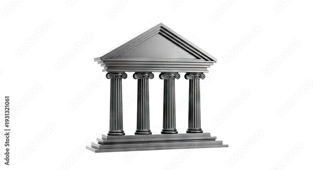 Obraz premium Ancient Greek Temple Facade with Ionic Columns