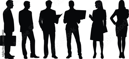 Business professionals silhouette, teamwork concept, corporate office group, formal attire executives, leadership, collaboration, success, strategy, management, communication, productivity, innovation