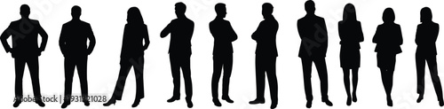 Business professionals silhouettes, corporate teamwork concept, diverse leadership group, confident executives, office collaboration, modern workplace diversity, professional attire, networking 