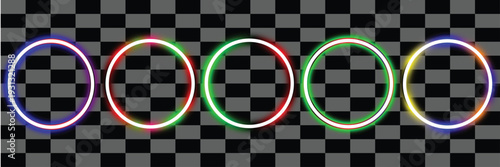 Glowing neon colorful gradient ring light effect on transparent background. ring light effect. Glowing neon ring light effect