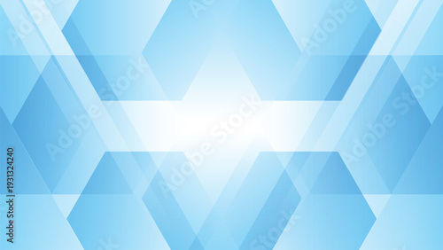 Minimal blue abstract background featuring layered polygon shapes and soft gradient lighting.