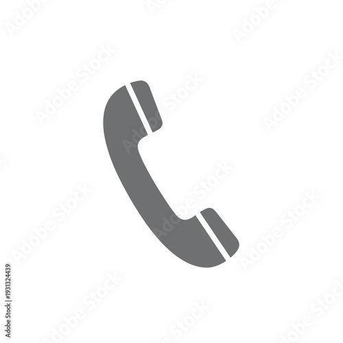 Gray Telephone Handset Icon Simple Design.