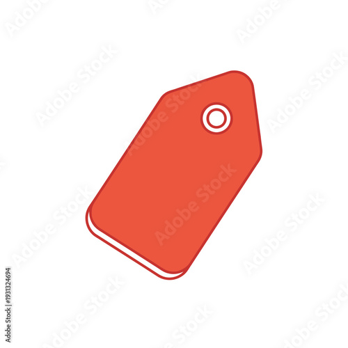 Red Label Tag with White Circle.