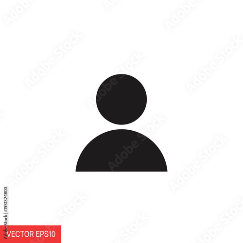 Simple Black Silhouette of Person Icon.