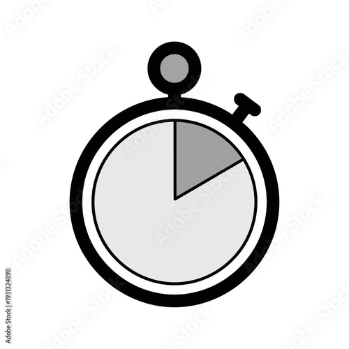 Stopwatch Icon Simple Design Black White.