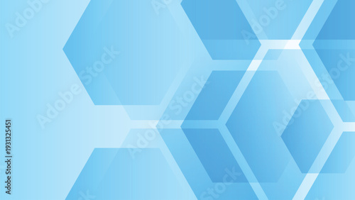 Minimal blue abstract background featuring layered polygon shapes and soft gradient lighting.