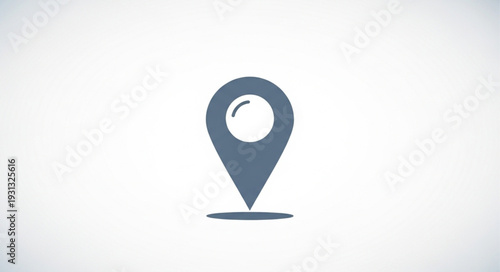 Simple Blue Location Pin Icon on White Background.