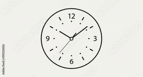 Simple Analog Clock Face Showing Time.