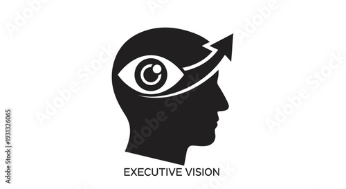 Businessman with eye and arrow.