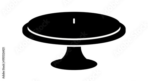A simple black silhouette icon depicting a cake stand, perfect for culinary and baking themes