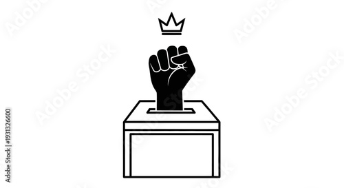 Billede på lærred Hand putting a crown in ballot box.