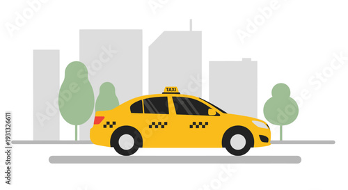 Foto Yellow Taxi Cab Side View.