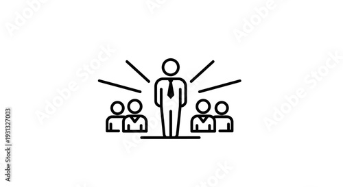 Group of people with leader standing.