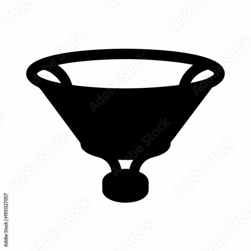 Elegant Black Funnel with Sphere, a minimalist design for scientific illustration