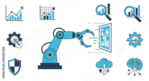 Robotic arm with digital interface.