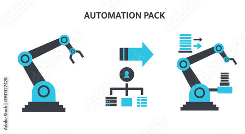 Robotic arms in industrial automation.