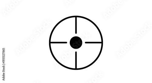 Simple black crosshair target symbol.
