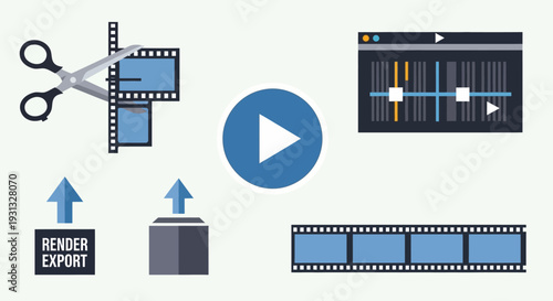 Video editing software interface icons.