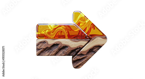 Arrow with wood and amber textures