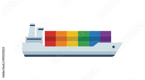 Colorful Shipping Containers on Cargo Ship