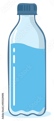 Refreshing water bottle with pure hydrating liquid drink vector illustration