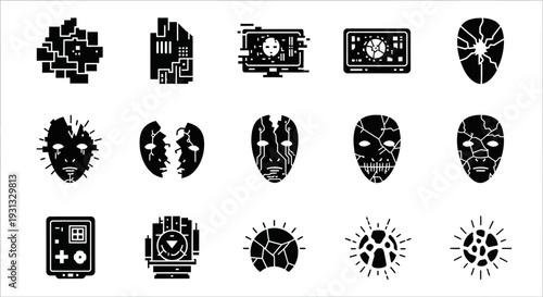 Collection of various computer icons.