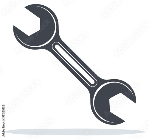 Open End Wrench Illustration Precision Mechanical Tool Spanner Repair Equipment Fix Steel
